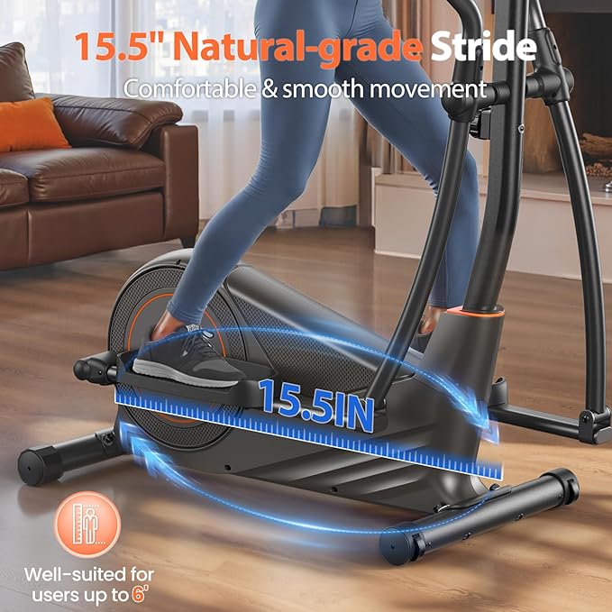 Niceday Elliptical Machine, Elliptical Exercise Machine for Home with Hyper-Quiet Magnetic Driving System, Elliptical Trainer with 15.5IN & 20IN Stride, 16 Resistance Levels, 500LBS Loading Capacity