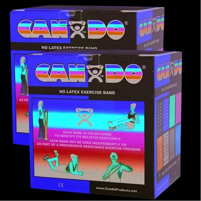 CanDo Twin-Pak Latex-Free Exercise Band, Yellow, 100 Yard