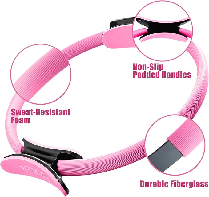 RitFit Pilates Ring Circle - 14 Inch Magic Fitness Circle for Toning Inner & Outer Thighs, Bonus Workout Guide Included
