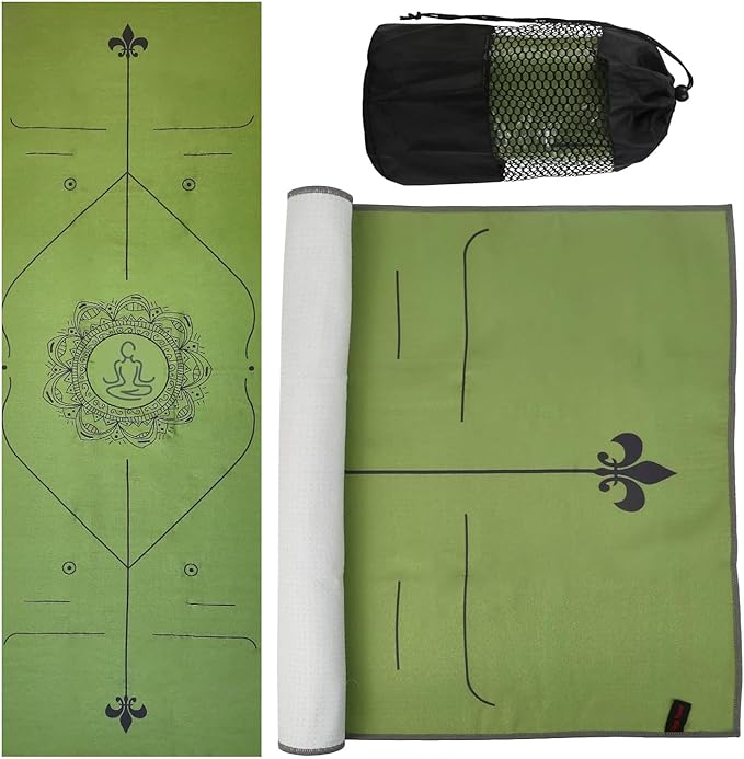 Yoga Towels, Non Slip Hot Yoga Mat Towel with Grip Dots,Super-Absorbent Soft Microfiber Yoga Blanket for Pilates, Fitness and Workout 72inch x 24inch