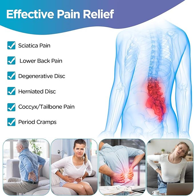 Comfytemp Ice Pack for Lower Back Pain Relief, HSA Approved, Reusable Gel Ice Wrap for Sciatica Nerve Injury, Hot Cold Compress Lumbar Brace for Herniated Disc, Waist Coccyx, Surgery Recovery Items