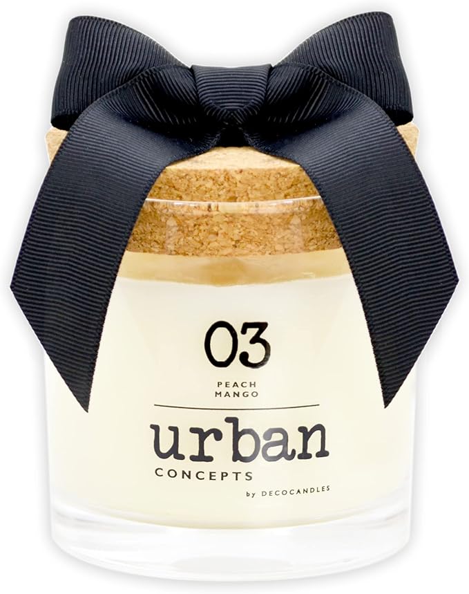 Urban Concepts by DECOCANDLES - Peach Mango - Highly Scented Soy Candle - Long Lasting - Hand Poured in USA (6.7 Oz.)