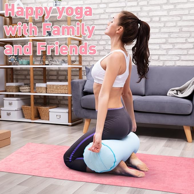 Breling 6 Pcs Hot Yoga Towels Bulk Non Slip Microfiber Anti Slip Absorbent Multicolor Wicking Pilates Yoga Mat Towel for Women Men Pilates, 27" x 72" (Multicolor)