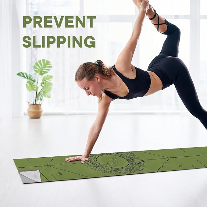 Yoga Towels, Non Slip Hot Yoga Mat Towel with Grip Dots,Super-Absorbent Soft Microfiber Yoga Blanket for Pilates, Fitness and Workout 72inch x 24inch