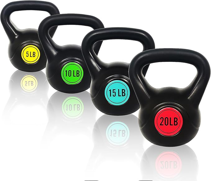 OLIXIS Kettlebell Set, Wide Grip Kettlebell Exercise Fitness Weight Set for Home Gym, Strength Training