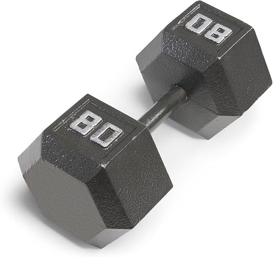 Marcy Cast Iron Hex Dumbbells Collection - Available size from 3-lb to 100-lb, SOLD INDIVIDUALLY