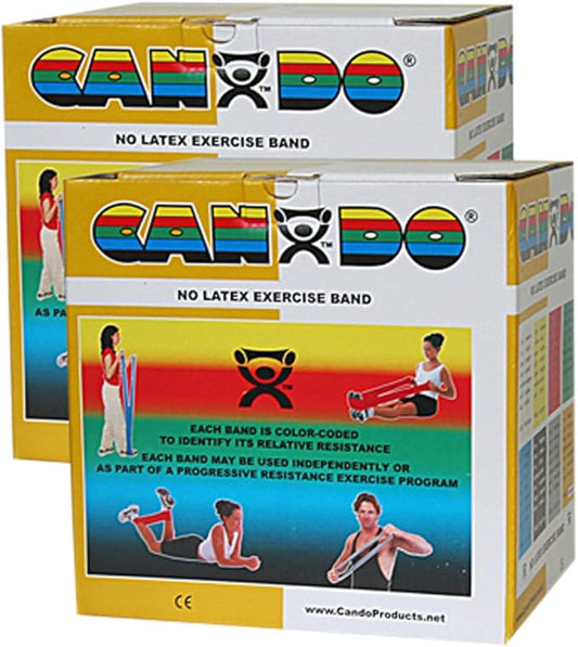 CanDo Twin-Pak Latex-Free Exercise Band, Gold, 100 Yard