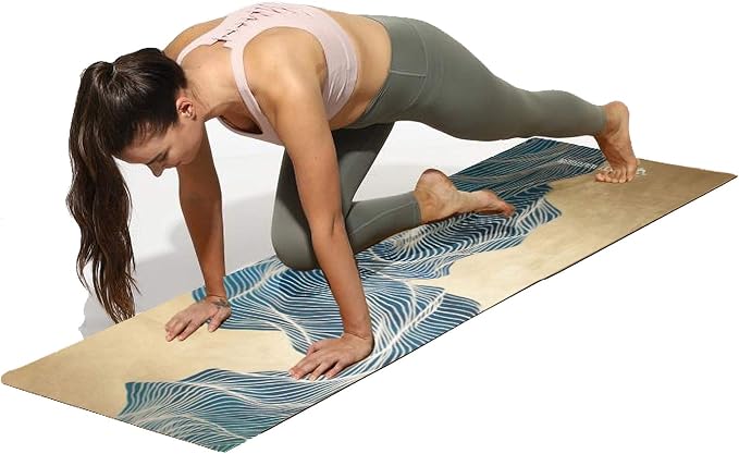 Shakti Warrior Suede yoga mat - Premium Printed Natural Eco-friendly Non-Slip Mat Great for Hot Yoga, Pilates, Workouts (72 inch x 24 inch x 3mm thick)
