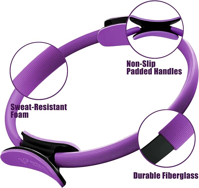 RitFit Pilates Ring Circle - 14 Inch Magic Fitness Circle for Toning Inner & Outer Thighs, Bonus Workout Guide Included