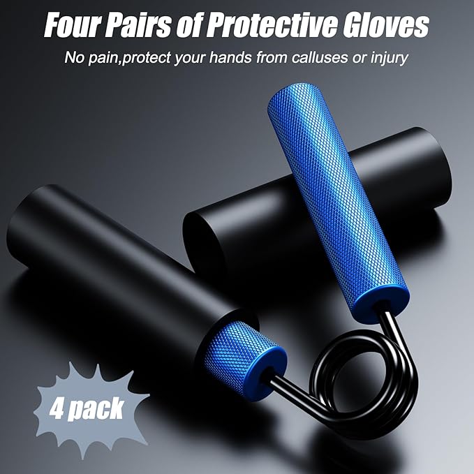 Grip Strength Trainer 4 Pack,50LB-200LB Metal Hand Grip Strengthener,Non-Slip Heavy-Duty Forearm Exerciser,Hand Gripper for Muscle Building and Hand Rehabilitation Exercising