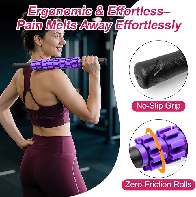 Muscle Roller Stick, Muscle Roller, Liposuction Massage Roller for Lymphatic Drainage, Massager Stick for Relief Muscle Soreness, Trigger Points, Help Exercise Runner Legs, Back Recovery