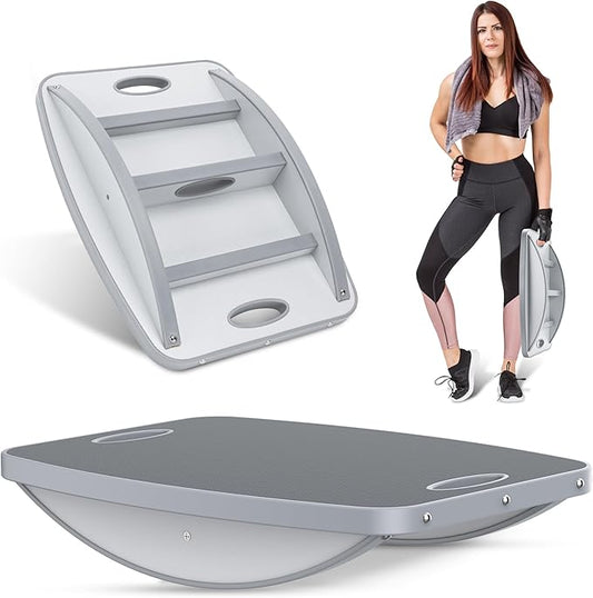 Advanced Wood Balance Board, 360 Degree Rotation and Tilt - Non-Slip 500 lbs Wobble Board for Standing Desk, Physical Therapy and Yoga Practice, Core