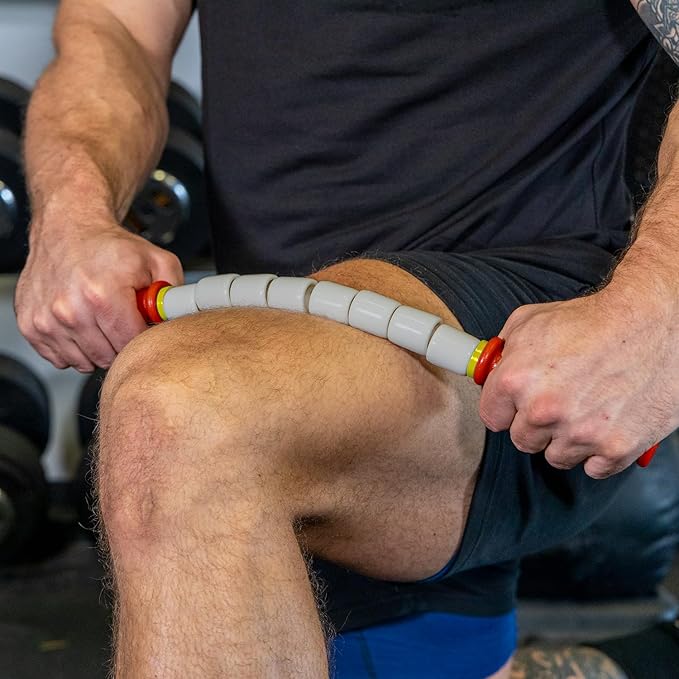 Massage Stick 18" Flexible Handheld Spindle Massage Roller (Will Contour to Any Muscle) - Full Body Muscle Recovery & Myofascial Release (Medium - 18" Massage Stick)