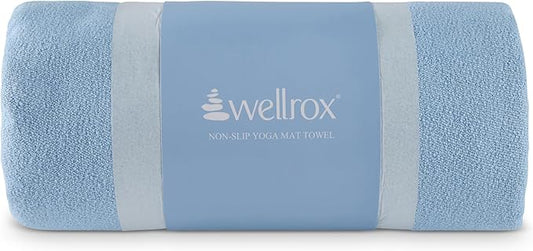 Yoga Mat Towel Non Slip - Ultra Absorbent Super Soft Microfiber Hot Yoga Towel Non Slip for Pilates & Fitness (74” x 26”, Blue)