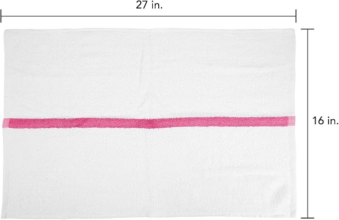 Arkwright White Hand Gym Towels - Pack of 12 - Bulk 100% Cotton Soft Quick Dry Sweat Absorbent Hotel Quality Towels for Workout, Bathroom, Spa, Pool, 16 x 27 in, Pink