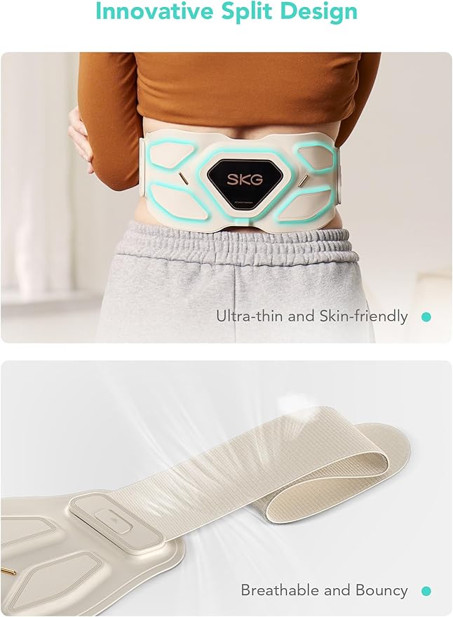 SKG Lower Back Massager Gifts for Men Women for Pain Relief, Adjustable Cordless Heating Pad Infrared Vibrating Back Massager Waist Lumbar Belt