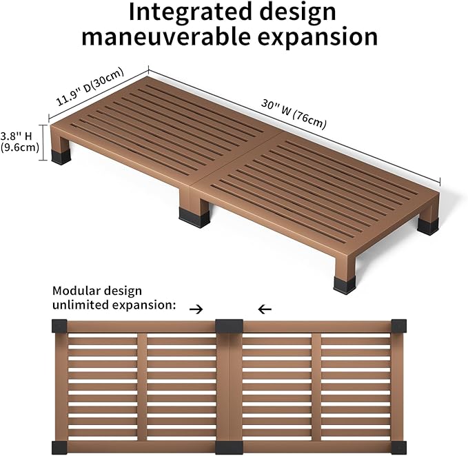 One Step Stool Platform 3.8" Height for Adults, Kids. Heavy Duty/Portable/Nonslip/Durable Construction Safe Step Stool for Bedroom/Kitchen Bed, Bathroom,Kitchen，Garden