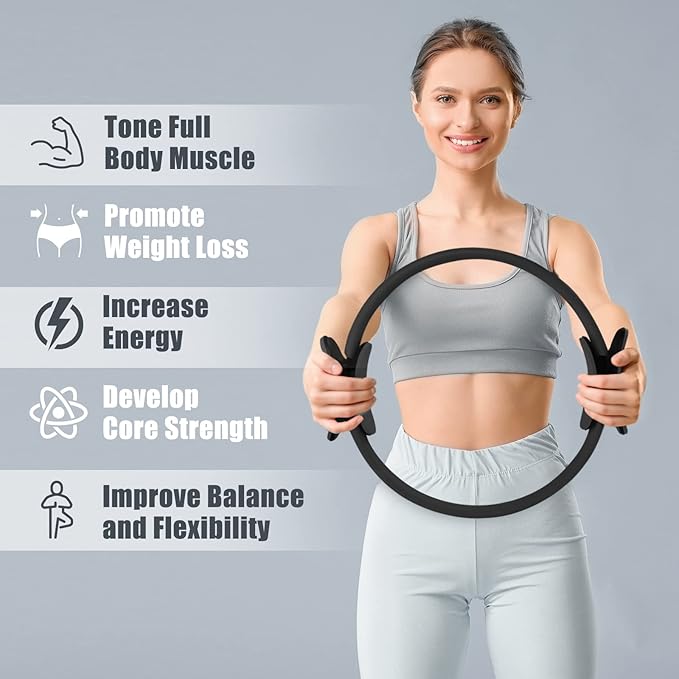 RitFit Pilates Ring Circle - 14 Inch Magic Fitness Circle for Toning Inner & Outer Thighs, Bonus Workout Guide Included