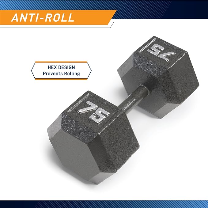 Marcy Cast Iron Hex Dumbbells Collection - Available size from 3-lb to 100-lb, SOLD INDIVIDUALLY