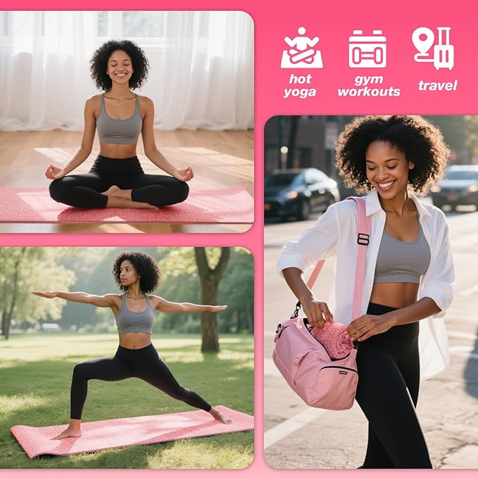2 Pack Hot Yoga Towel, Yoga Mat Towels Non Slip for Hot Yoga with Strap, Microfiber Yoga Accessories, Soft Absorbent Quick Dry, Pilates Exercise Fitness 28" X 72" Red