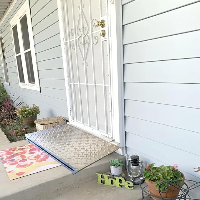 One Step Stool Platform, Stainless Steel Outdoor Steps, Step Platform, Porch Step, for Bed, Stair, Bathroom, Kitchen, Garden (25'' L X 16'' W X 3.5'' H)