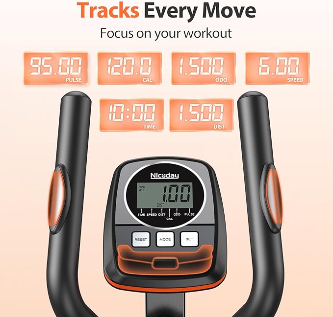 Niceday Elliptical Machine, Elliptical Exercise Machine for Home with Hyper-Quiet Magnetic Driving System, Elliptical Trainer with 15.5IN & 20IN Stride, 16 Resistance Levels, 500LBS Loading Capacity