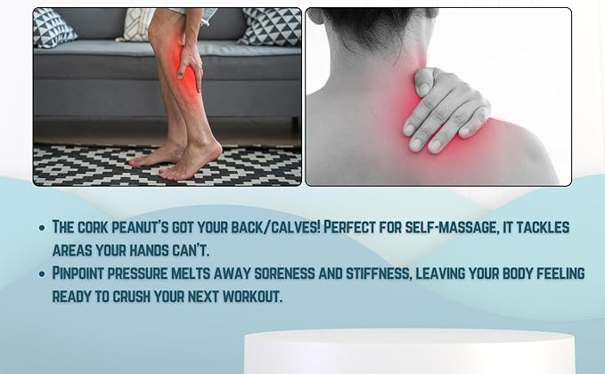 Massage Muscle Peanut Balls/High Density Natural Eco-Friendly/Foam Roller for Physical Therapy/NO Foam-Roller Yoga & Travel Friendly(2 + 3 Inch Peanut)