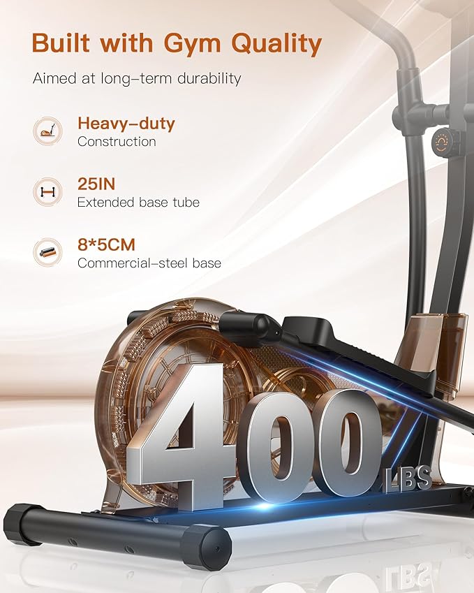 Niceday Elliptical Exercise Machine, Elliptical Machine for Home, Magnetic Elliptical Trainer with 15.5IN-19IN Stride, 16 Resistance Levels, 400LBS Loading Capacity, Support Kinomap APP