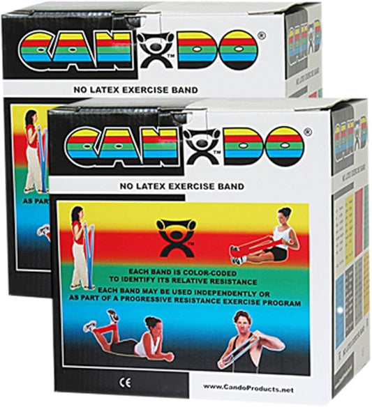 CanDo Twin-Pak Latex-Free Exercise Band, Black, 100 Yard