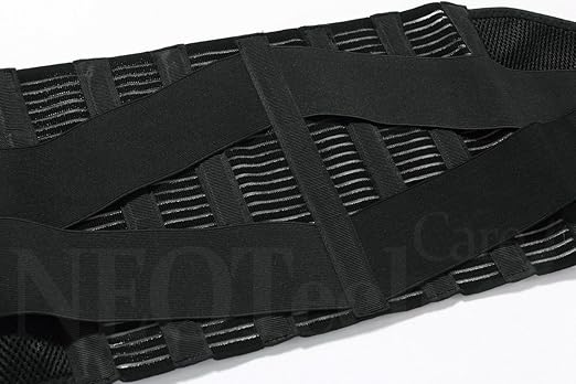 NeoTech Care Adjustable Compression Back Brace Lumbar Support Belt, Black, Size XXL