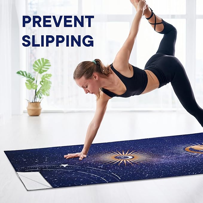 Yoga Towels, Non Slip Hot Yoga Mat Towel with Grip Dots,Super-Absorbent Soft Microfiber Yoga Blanket for Pilates, Fitness and Workout 72inch x 24inch