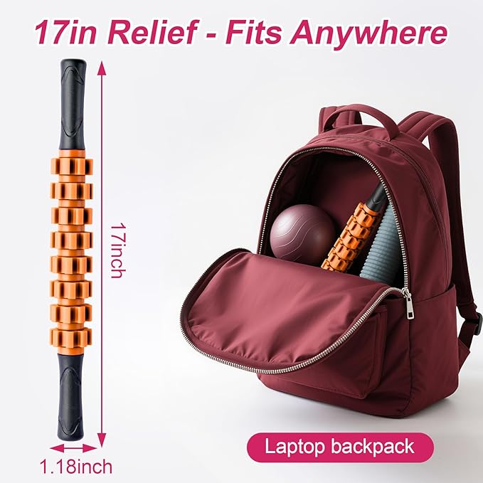 Muscle Roller Stick, Muscle Roller, Liposuction Massage Roller for Lymphatic Drainage, Massager Stick for Relief Muscle Soreness, Trigger Points, Help Exercise Runner Legs, Back Recovery