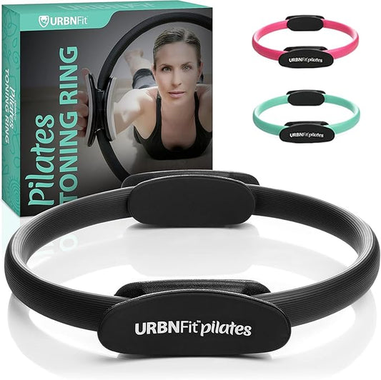 URBNFit Pilates Ring - 12" Magic Circle w/Dual Grip, Foam Pads for Inner Thigh Workout, Toning, Fitness & Pelvic Floor Exercise - Yoga Rings w/Bonus Exercise Guide