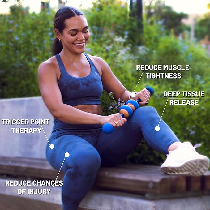 MOBO 7-in-1 Muscle Roller Stick – Full-Body Massage Roller for Myofascial Release, Trigger Point Therapy, Muscle Recovery, Deep Tissue Leg & Back Pain Relief, Physical Therapy, Gym & Travel Use