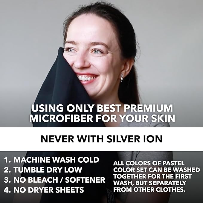 Microfiber Workout Towels - Quick Dry, Highly Absorbing, Odor-Free, for Men & Women - Gym Sweat Sports Towel for Hot Yoga, Tennis, Running, Exercise, Working Out, Camping, Set of 5 Black