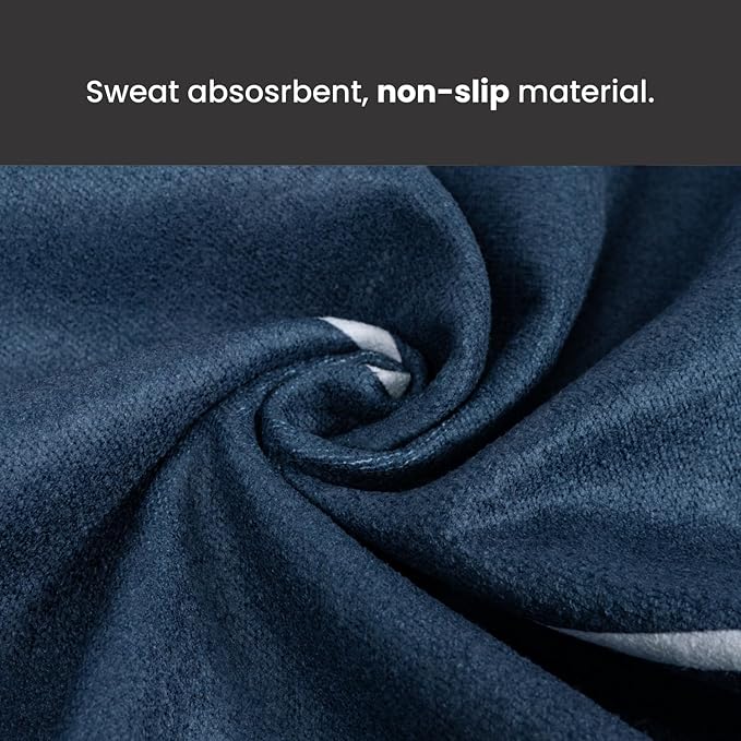 Yoga Grip Yoga Towel - Non Slip Hot Yoga Mat Towel With Corner Pockets, No-Skid Grip, and Built-in Alignment Lines | Soft, Moisture Wicking, and Sweat Absorbent | No Bunching, Stays in Place 72" x 25"