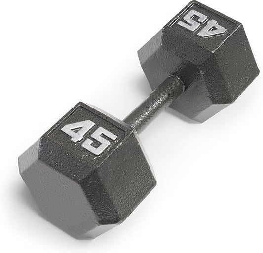 Marcy Cast Iron Hex Dumbbells Collection - Available size from 3-lb to 100-lb, SOLD INDIVIDUALLY