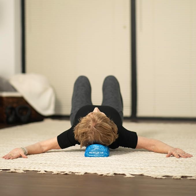 OPTP PRO-Roller Soft Density Foam Roller – Low Density Soft Foam Roller for Physical Therapy, Pilates, Yoga Foam Roll Exercises, and Muscle Recovery - Blue 36" x 6" x 3" Half-Round