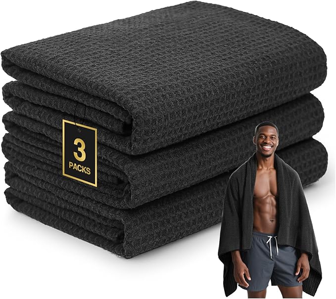 Microfiber Sweat Towel Quick Dry Lightweight Absorbent 3 Pack，Fast Drying 27‘’ X 55‘’ Negative Ions Odorless Gym Towels for Men & Women Yoga Sports Travel Outdoor Camping Gym (Large)
