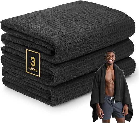 Microfiber Sweat Towel Quick Dry Lightweight Absorbent 3 Pack，Fast Drying 27‘’ X 55‘’ Negative Ions Odorless Gym Towels for Men & Women Yoga Sports Travel Outdoor Camping Gym (Large)