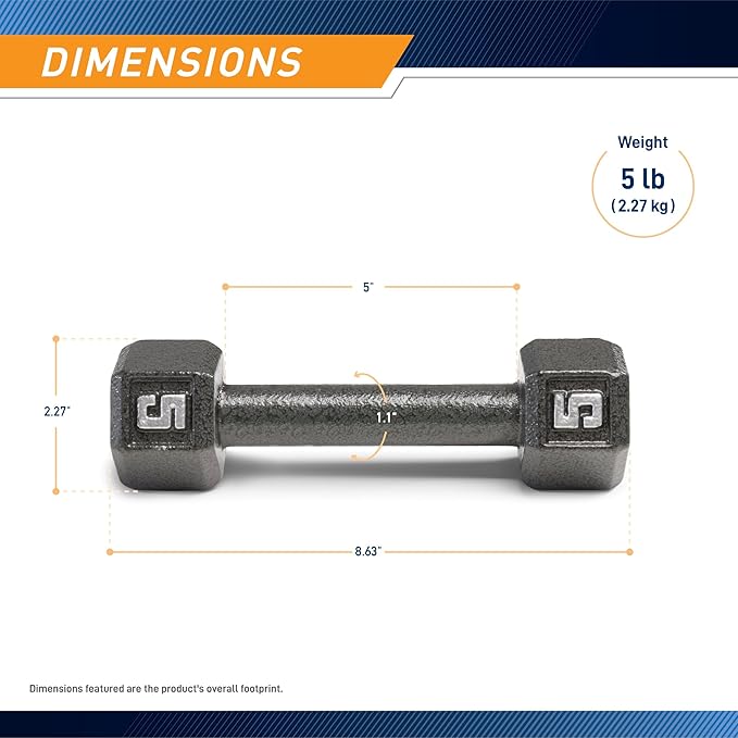 Marcy Cast Iron Hex Dumbbells Collection - Available size from 3-lb to 100-lb, SOLD INDIVIDUALLY