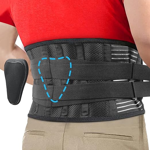 Lumbar Back Brace for Lower Back Pain Men and Women, Adjustable Backbrace with Lumbar Support Brace Pad, Breathable Design Belt Relief From Sciatica, Herniated Disc, Scoliosis, Size L