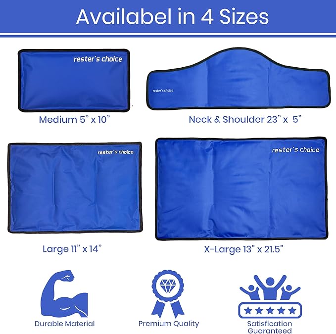 rester's choice Ice Pack for Injuries Reusable, Soft Gel Flexible - (Large: 11"x14.5") for Hip, Shoulder, Knee, Back - Comfy Cold Pack Compress for Swelling, Bruises, Surgery (Mint-Green, 1 Pack)