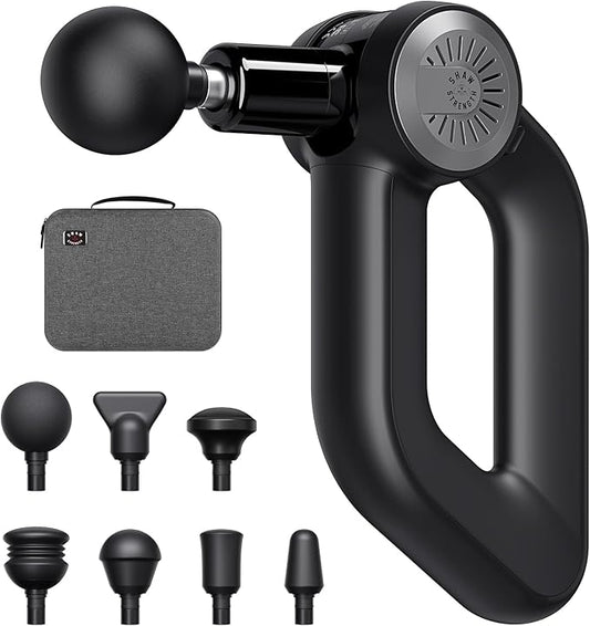 Shaw Strength S6 Pro Massage Gun Deep Tissue Percussion with 16mm Amplitude, Professional Muscle Massager Gun for Athletes Pain Relief, Handheld Massagers for Muscles, 7 Attachments