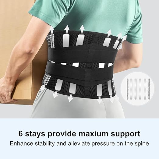 Lumbar Back Brace for Lower Back Pain Men and Women, Adjustable Backbrace with Lumbar Support Brace Pad, Breathable Design Belt Relief From Sciatica, Herniated Disc, Scoliosis, Size L