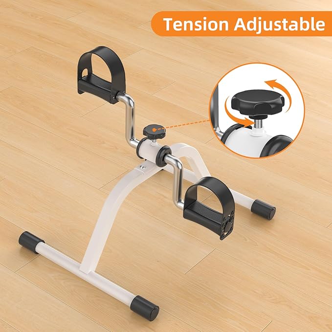 LUBBYGIM Under Desk Bike Pedal Exerciser, Non-Electric Mini Exercise Bike for Seniors, Adjustable Resistance Foot Desk Cycle for Arm & Leg Recovery, Physical Therapy, Easy to Use at Home