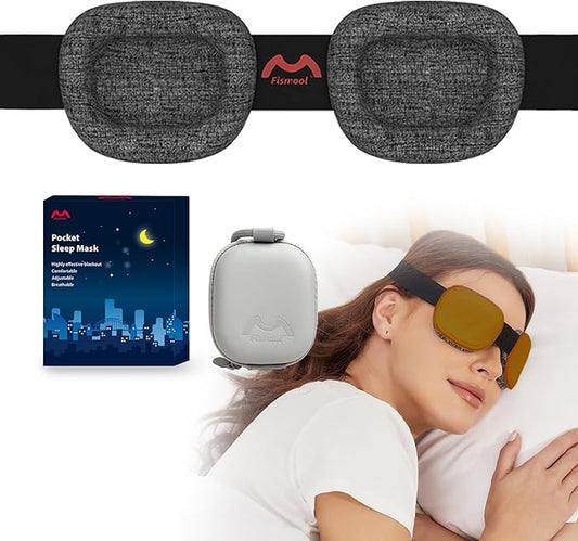 Sleep Eye Mask for Men Women, 3D Zero Intraocular Pressure Design,100% Light Blocking Sleeping,Suitable for use with cpap,Exquisite Travel Storage Box (Brown)