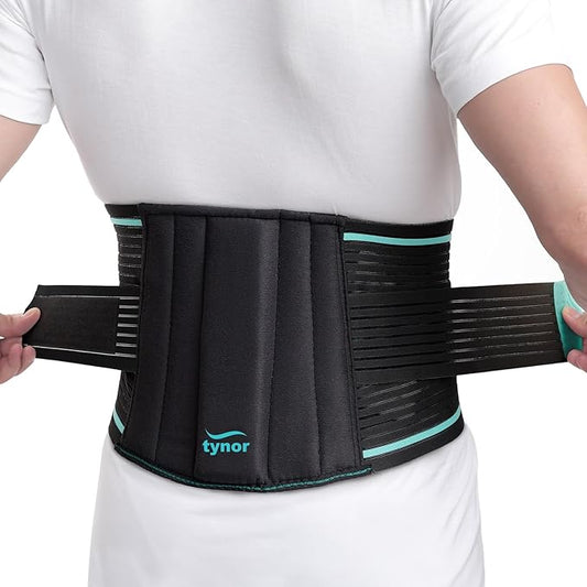 TYNOR Back Support Belt Adjustable Back Brace for Lower Back Pain,Breathable Lumbar Support Belt for Men & Women, Lower Back Brace for Herniated Disc, Sciatica & Heavy Lifting (XL, Classic Black)