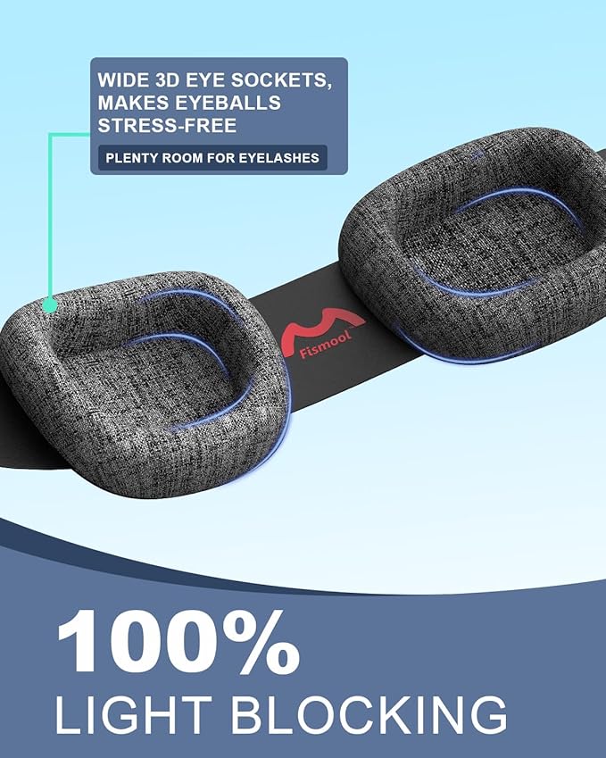 Sleep Eye Mask for Men Women, 3D Zero Intraocular Pressure Design,100% Light Blocking Sleeping,Suitable for use with cpap,Exquisite Travel Storage Box (Brown)