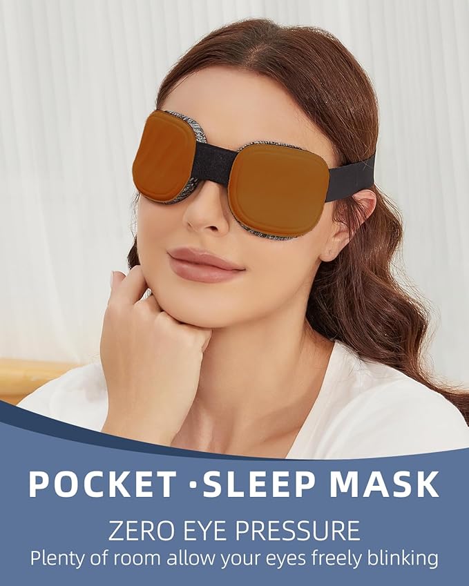 Sleep Eye Mask for Men Women, 3D Zero Intraocular Pressure Design,100% Light Blocking Sleeping,Suitable for use with cpap,Exquisite Travel Storage Box (Brown)